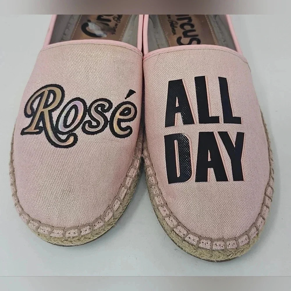 Sam Edelman Circus Leni Espadrille Slip On Flats, Rose All day Size 7.5
